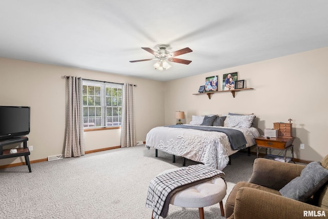 5313 Jaeger Dr, Springfield, IL 62711 - carpeted bedroom with baseboards and ceiling fan