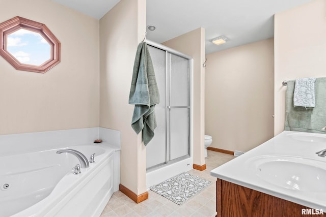 5313 Jaeger Dr, Springfield, IL 62711 - full bath featuring a shower stall, a whirlpool tub, and double vanity