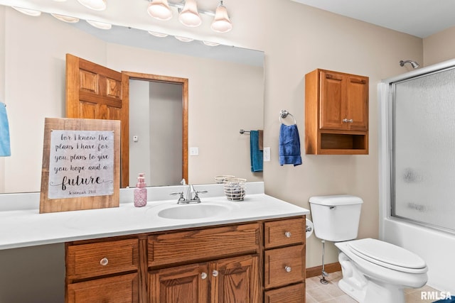 5313 Jaeger Dr, Springfield, IL 62711 - bathroom featuring vanity, tile patterned flooring, and bath / shower combo with glass door