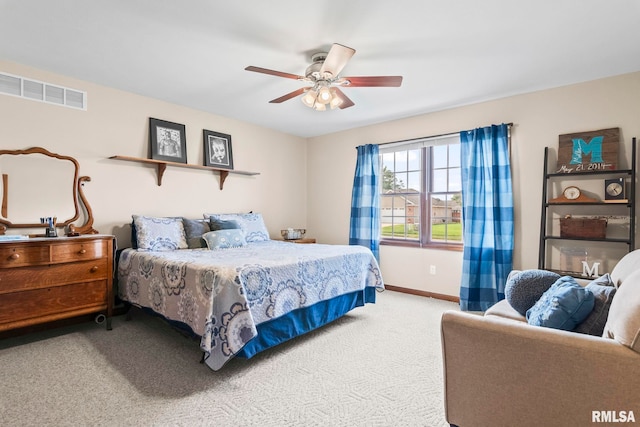 5313 Jaeger Dr, Springfield, IL 62711 - bedroom with light carpet and ceiling fan