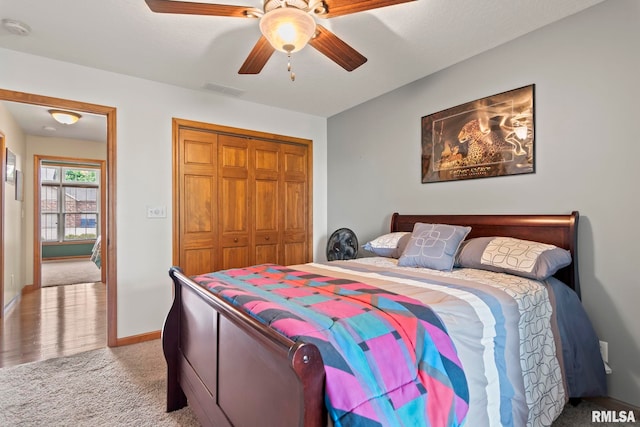 2308 Halifax Ave, Chatham, IL 62629 - carpeted bedroom with a closet and ceiling fan