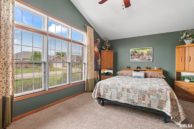 2308 Halifax Ave, Chatham, IL 62629 - carpeted bedroom featuring vaulted ceiling and a ceiling fan