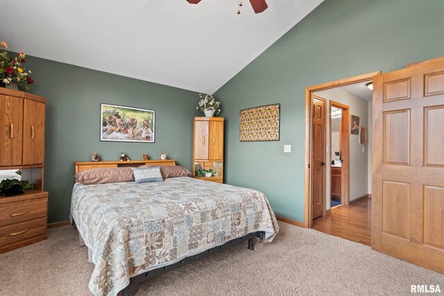 2308 Halifax Ave, Chatham, IL 62629 - carpeted bedroom with a ceiling fan and high vaulted ceiling