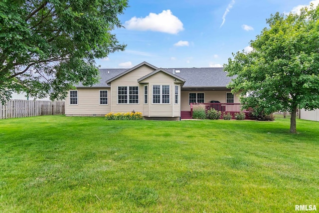 2308 Halifax Ave, Chatham, IL 62629 - rear view of house featuring a shingled roof and a wooden deck