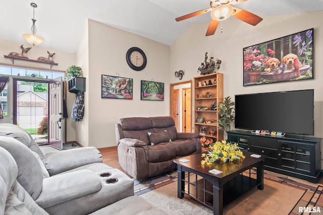 2308 Halifax Ave, Chatham, IL 62629 - living area with ceiling fan and high vaulted ceiling