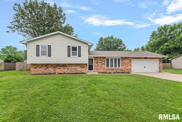 27 Twilight Ln, Springfield, IL 62712 - split level home featuring concrete driveway, an attached garage, brick siding, and roof with shingles