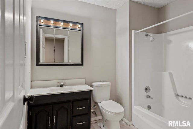 27 Twilight Ln, Springfield, IL 62712 - bathroom with vanity, shower / washtub combination, tile patterned floors, and a textured ceiling