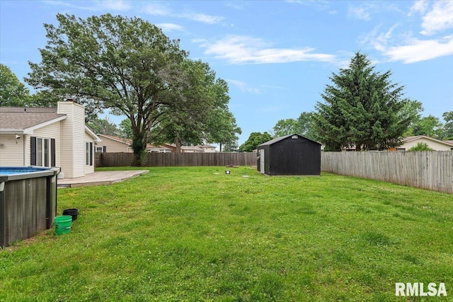 27 Twilight Ln, Springfield, IL 62712 - fenced backyard with a storage unit