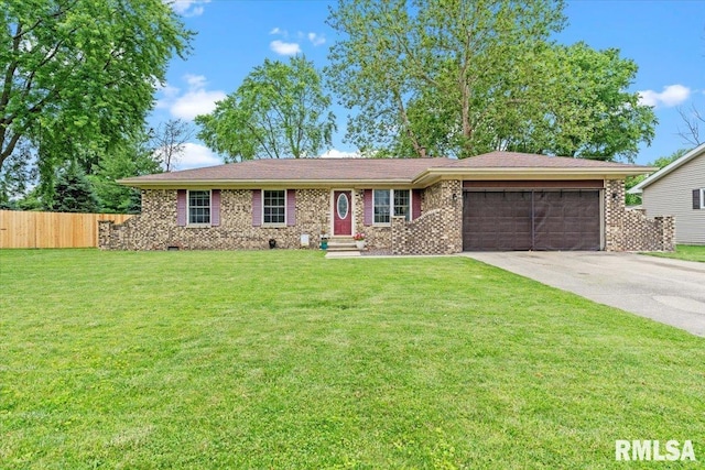 838 Hackberry Rd, Chatham, IL 62629 - single story home with a garage, concrete driveway, and brick siding
