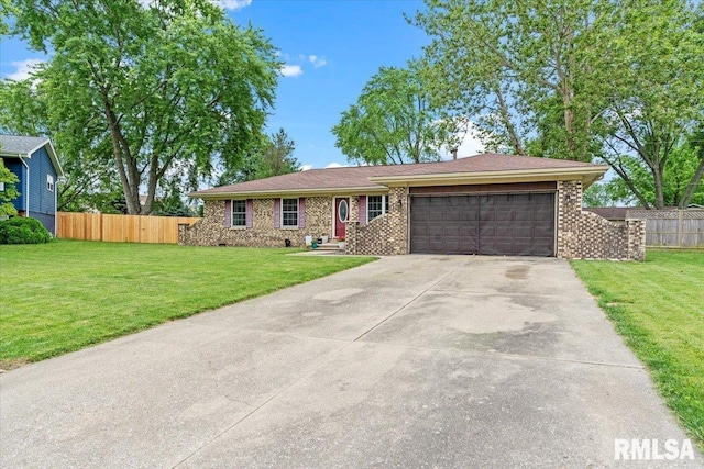 838 Hackberry Rd, Chatham, IL 62629 - ranch-style house featuring a garage, driveway, and brick siding