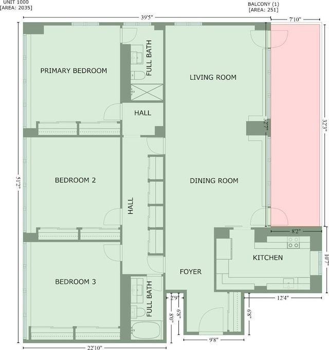 718 S 7th St Unit 1000, Springfield, IL 62703 - view of room layout