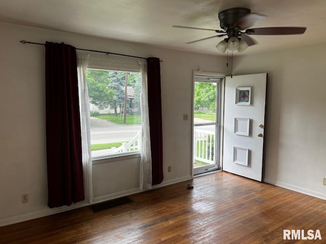 604 Eastman Ave Unit A, Springfield, IL 62702 - spare room featuring hardwood / wood-style floors and ceiling fan