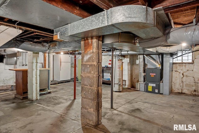 720 S Park Ave, Springfield, IL 62704 - below grade area featuring water heater and heating unit