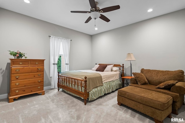 10 The Elms Ln, Springfield, IL 62712 - bedroom with light colored carpet, recessed lighting, and ceiling fan