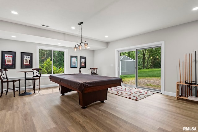 10 The Elms Ln, Springfield, IL 62712 - recreation room featuring wood finished floors, plenty of natural light, recessed lighting, and pool table