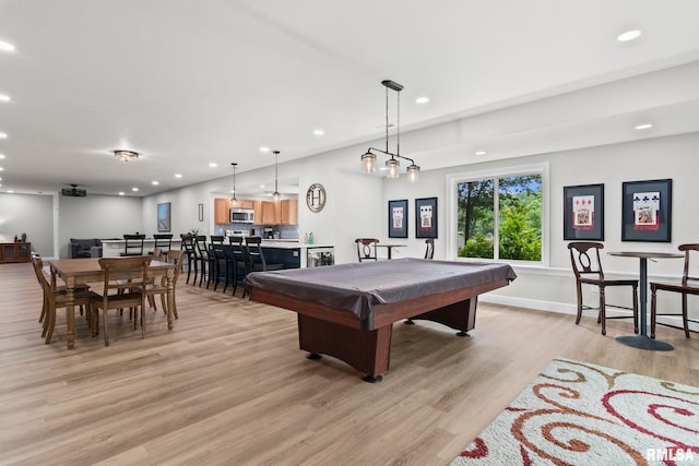 10 The Elms Ln, Springfield, IL 62712 - game room featuring light wood-type flooring, recessed lighting, and billiards