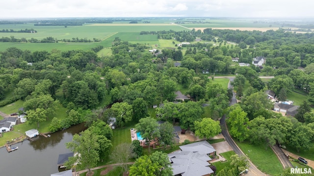 10 The Elms Ln, Springfield, IL 62712 - aerial view of property's location with a nearby body of water and rural landscape