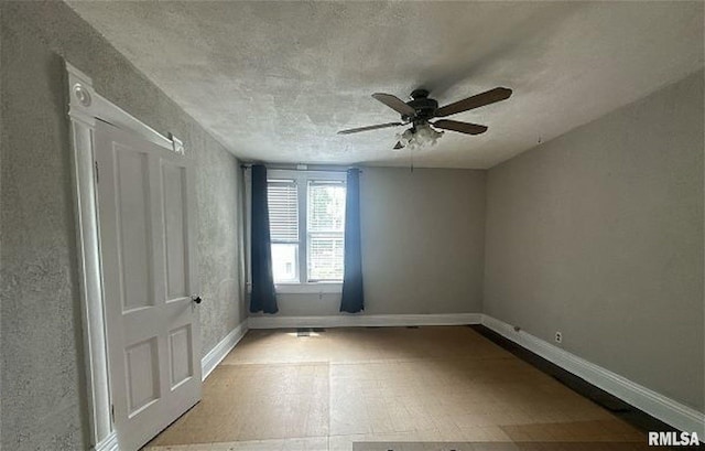 518 E 4th Ave, Monmouth, IL 61462 - empty room featuring ceiling fan and a textured ceiling