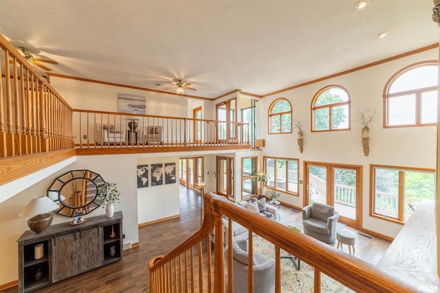 3939 Musholt Strasse Ln, Quincy, IL 62305 - hall with crown molding, wood finished floors, and recessed lighting
