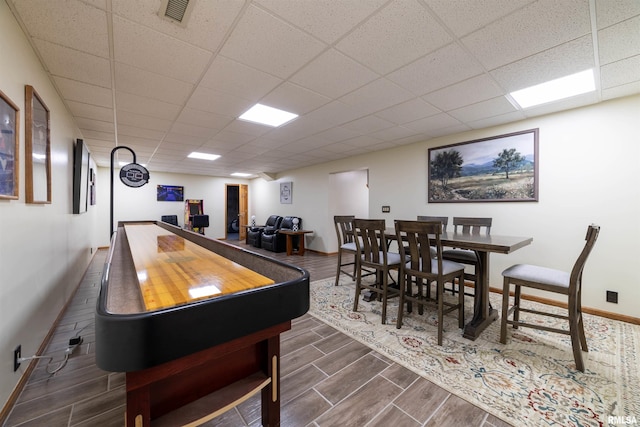 3939 Musholt Strasse Ln, Quincy, IL 62305 - game room with dark wood-style floors and a paneled ceiling