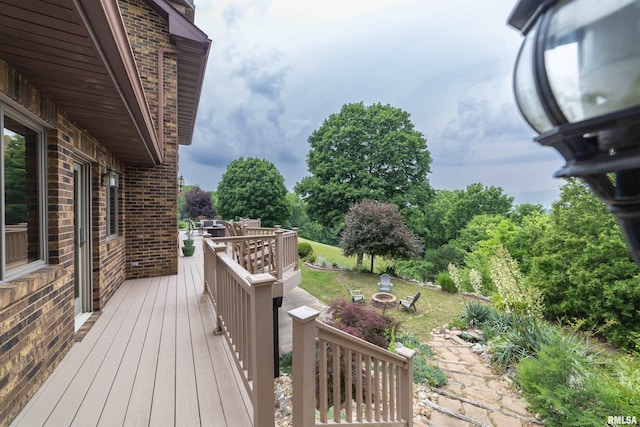 3939 Musholt Strasse Ln, Quincy, IL 62305 - wooden terrace featuring a fire pit
