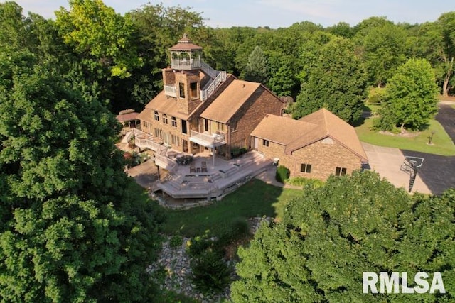 3939 Musholt Strasse Ln, Quincy, IL 62305 - aerial view of property and surrounding area with a heavily wooded area