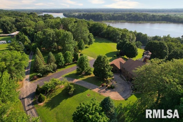 3939 Musholt Strasse Ln, Quincy, IL 62305 - view of property location with a nearby body of water and a heavily wooded area