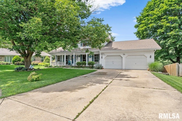 3713 Tyler Ct, Springfield, IL 62711 - view of front facade with a garage, covered porch, and driveway