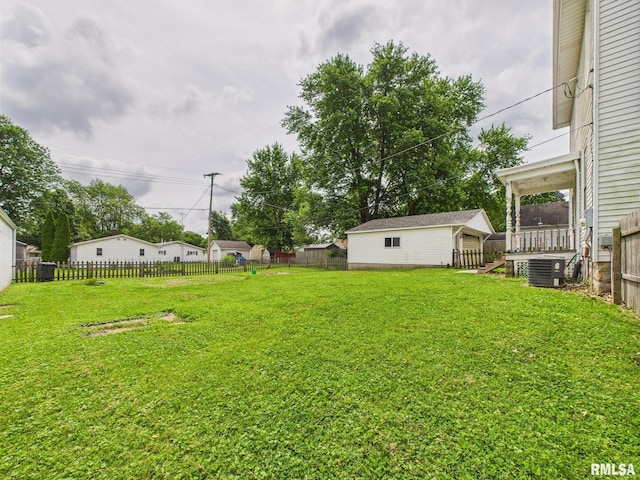 222 N Lewis St, Blue Mound, IL 62513 - fenced backyard with an outdoor structure