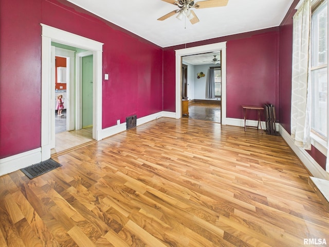 222 N Lewis St, Blue Mound, IL 62513 - unfurnished room with ceiling fan and wood finished floors