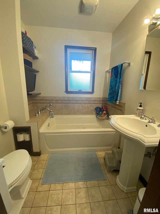 27 Apache Dr, Springfield, IL 62711 - bathroom with tile patterned flooring and a garden tub