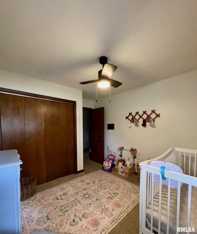 27 Apache Dr, Springfield, IL 62711 - bedroom with a closet, carpet flooring, and ceiling fan