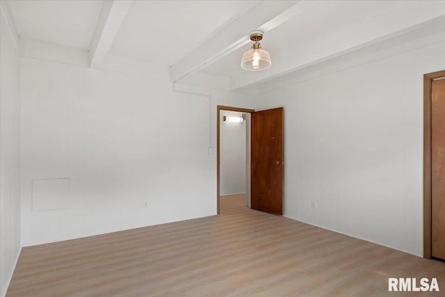 308 Elm Ln, Petersburg, IL 62675 - unfurnished room featuring beam ceiling and wood finished floors