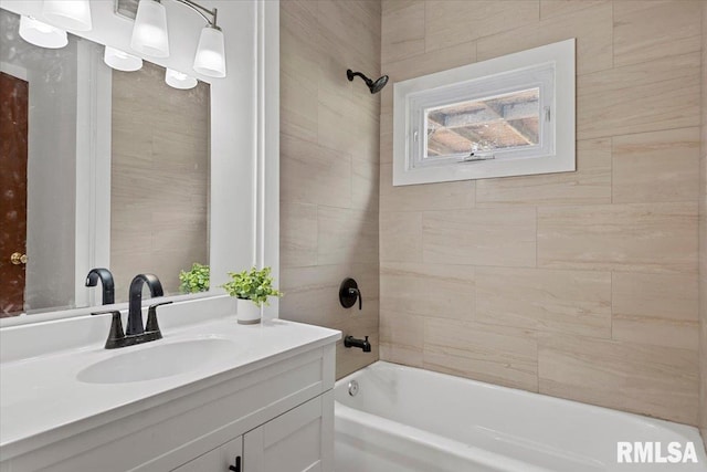 308 Elm Ln, Petersburg, IL 62675 - bathroom with vanity and shower / bathtub combination