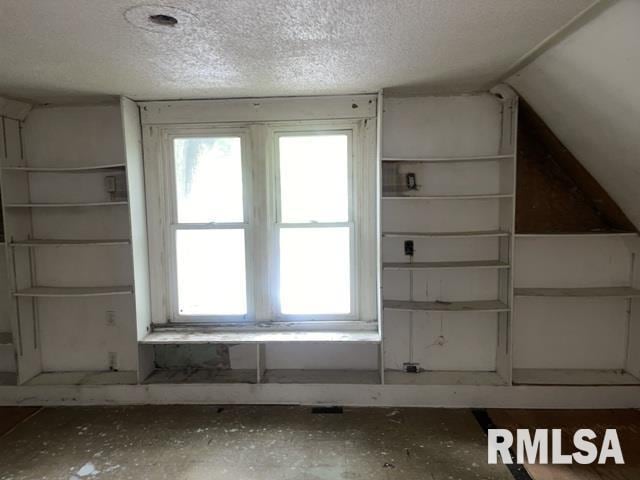 2541 S 10th St, Springfield, IL 62703 - additional living space featuring plenty of natural light, a textured ceiling, and vaulted ceiling