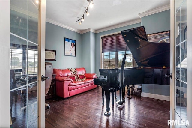 5408 Cromwell Pl, Springfield, IL 62711 - sitting room with hardwood / wood-style floors and ornamental molding