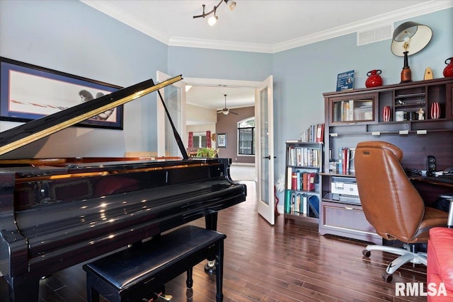 5408 Cromwell Pl, Springfield, IL 62711 - office space with wood finished floors, crown molding, and rail lighting