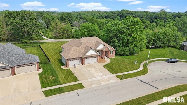 5408 Cromwell Pl, Springfield, IL 62711 - view from above of property with a forest
