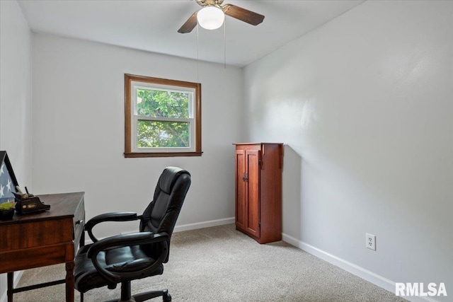 2 Mesa Rd, Springfield, IL 62702 - office area featuring light carpet and ceiling fan