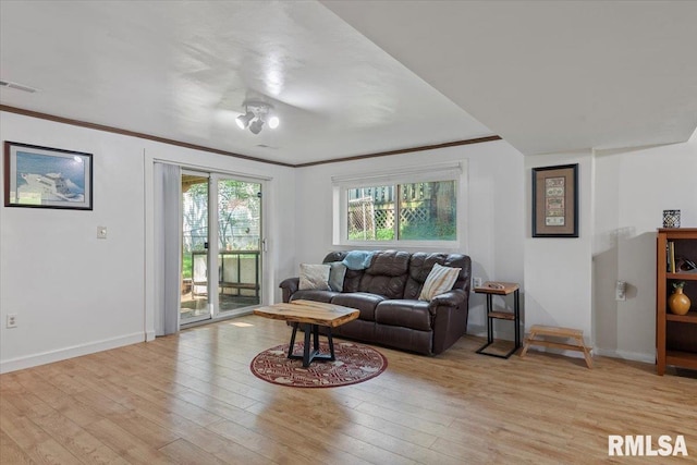 2 Mesa Rd, Springfield, IL 62702 - living area featuring ornamental molding and light wood-style floors