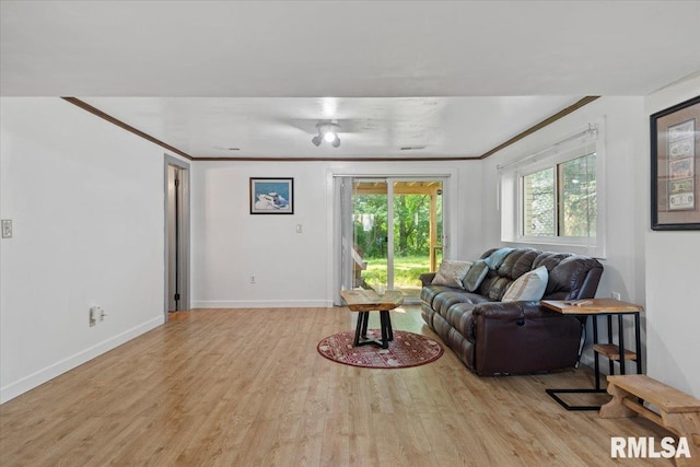 2 Mesa Rd, Springfield, IL 62702 - living room with light wood-style floors and ornamental molding