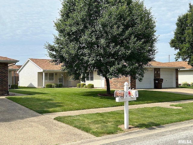 100 E Heights Ave, Taylorville, IL 62568 - view of front of house with a garage, a front lawn, and brick siding