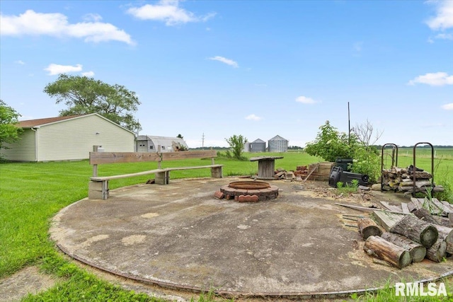 240 Mine Ave, Girard, IL 62640 - view of patio with an outdoor fire pit