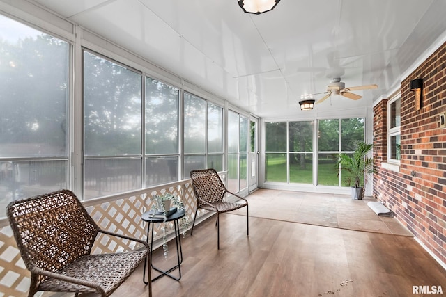 1847 New Salem Church Rd, New Berlin, IL 62670 - sunroom featuring ceiling fan