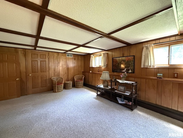 597 Walnut St, Knoxville, IL 61448 - sitting room with a textured ceiling and wooden walls