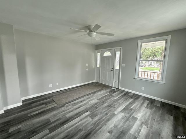 2015 N 19th St, Springfield, IL 62702 - foyer with dark wood-type flooring and ceiling fan