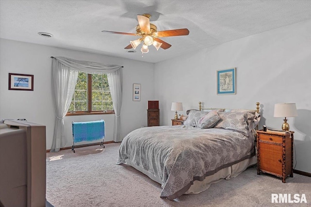 828 Coventry Pt, Springfield, IL 62702 - carpeted bedroom featuring a textured ceiling and a ceiling fan