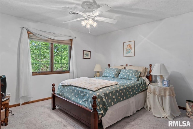 828 Coventry Pt, Springfield, IL 62702 - bedroom featuring carpet floors, a ceiling fan, and a textured ceiling