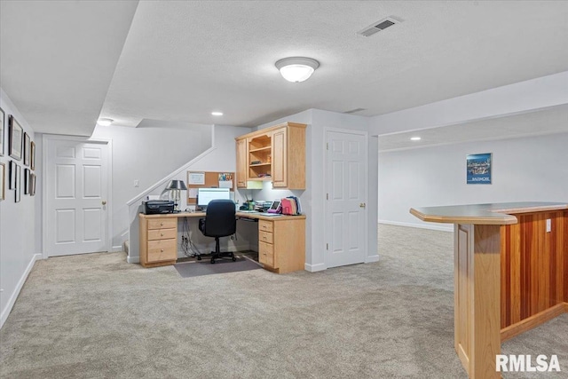 828 Coventry Pt, Springfield, IL 62702 - office featuring light carpet, a textured ceiling, and recessed lighting