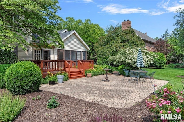 828 Coventry Pt, Springfield, IL 62702 - view of patio / terrace with a deck and a sunroom